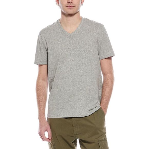 7 For All Mankind Mens  V-Neck T-Shirt, Grey - Picture 1 of 3
